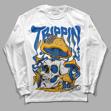 Dunk Blue Jay and University Gold DopeSkill Long Sleeve T-Shirt Trippin Graphic Streetwear - White