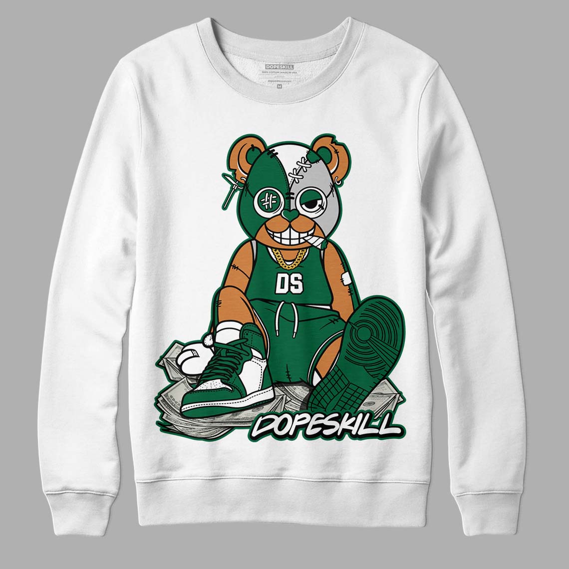 Gorge Green 1s DopeSkill Sweatshirt Greatest Graphic - White 