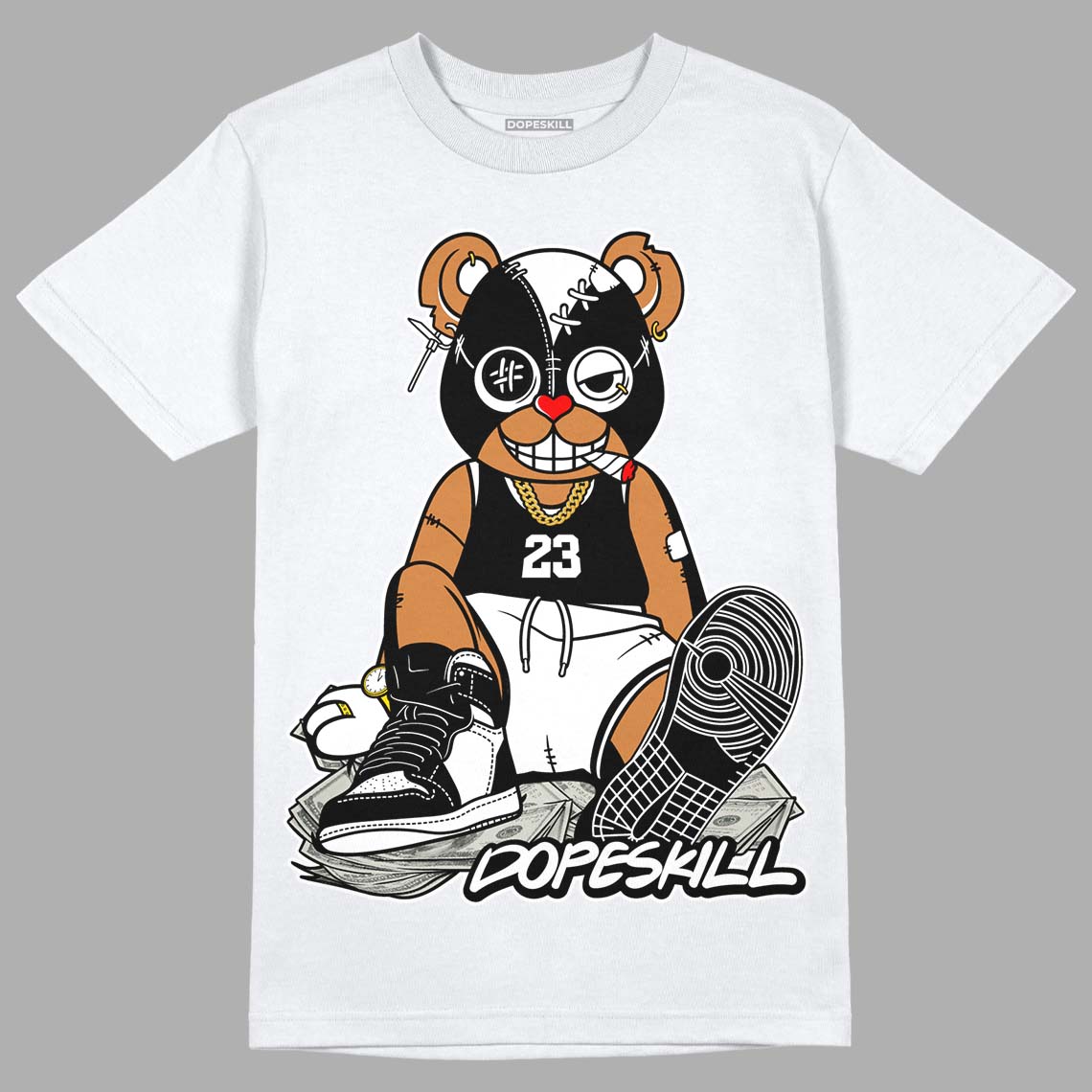 Jordan 1 High 85 Black White DopeSkill T-Shirt Greatest Graphic Streetwear - White 