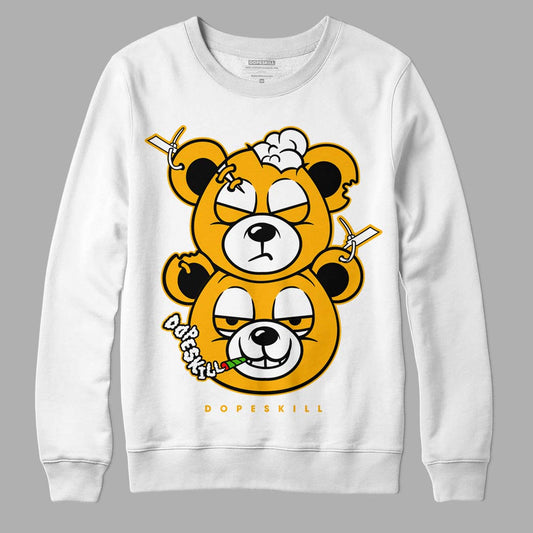 Goldenrod Dunk DopeSkill Sweatshirt New Double Bear Graphic - White 