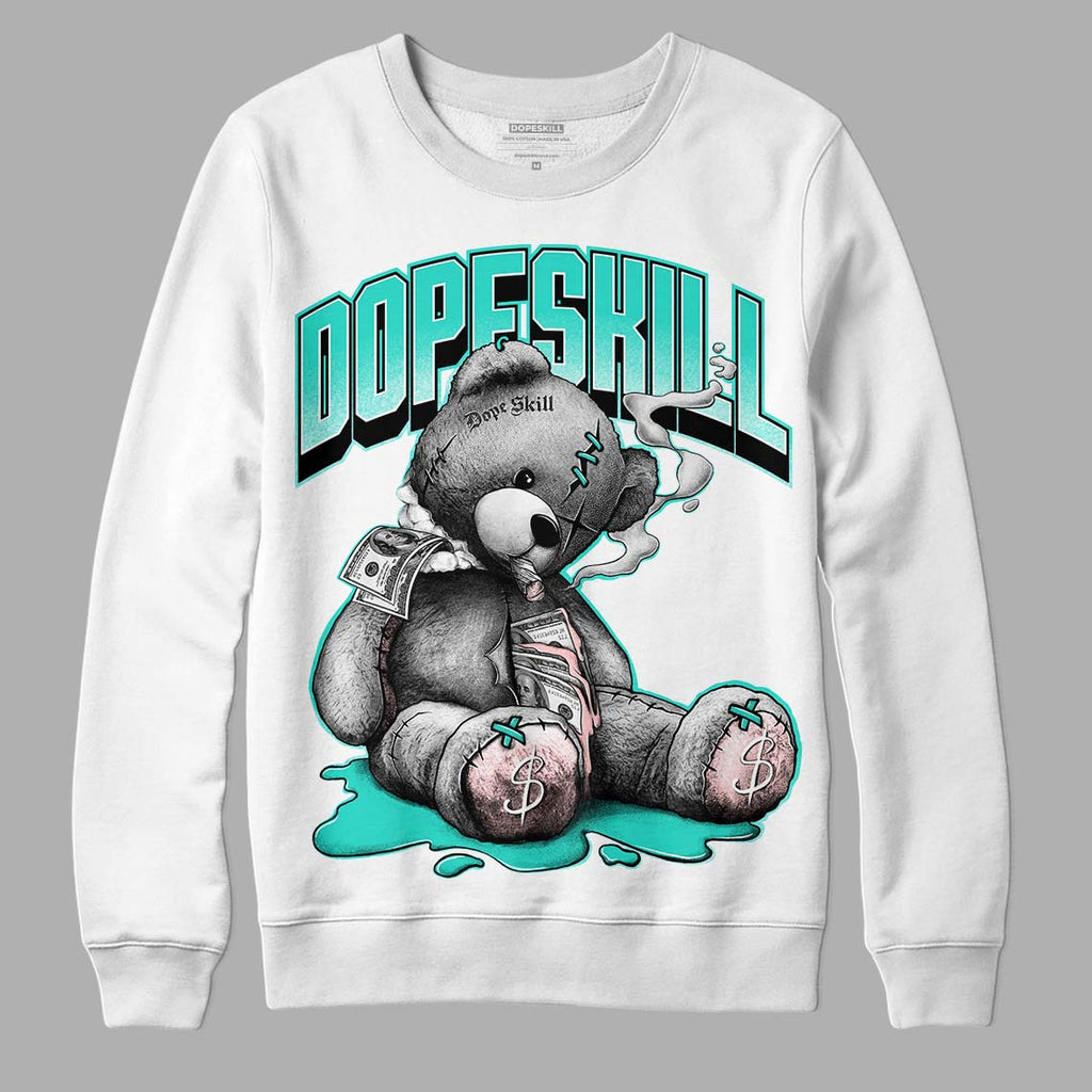 Green Snakeskin Dunk Low DopeSkill Sweatshirt Sick Bear Graphic - White