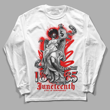 Cherry 11s DopeSkill Long Sleeve T-Shirt Juneteenth Graphic - White