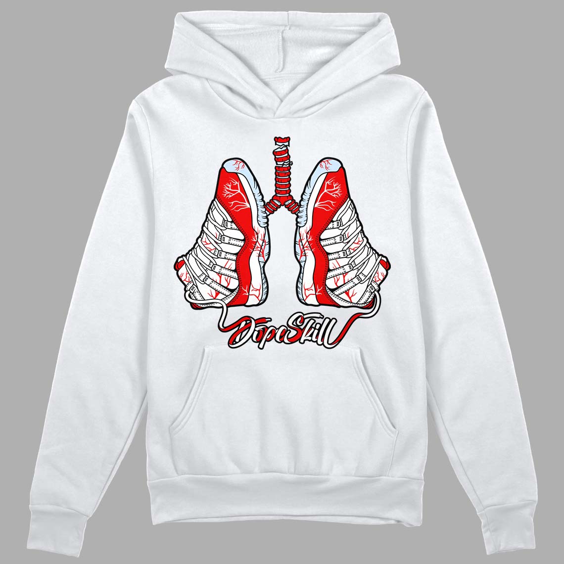 Cherry 11s DopeSkill Hoodie Sweatshirt Breathe Graphic - White