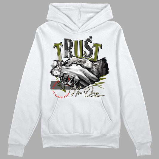 Travis Scott x Jordan 1 Low OG “Olive” DopeSkill Hoodie Sweatshirt Trust No One Graphic Streetwear - White