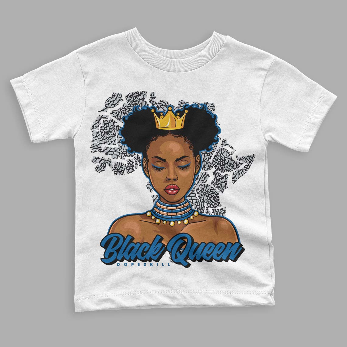 Jordan 3 Retro Wizards DopeSkill Toddler Kids T-shirt Black Queen Graphic Streetwear - White