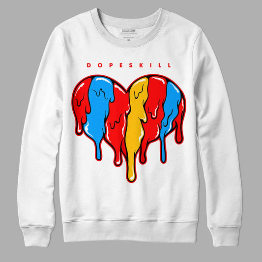 Fruity Pebbles Dunks DopeSkill Sweatshirt Slime Drip Heart Graphic - White