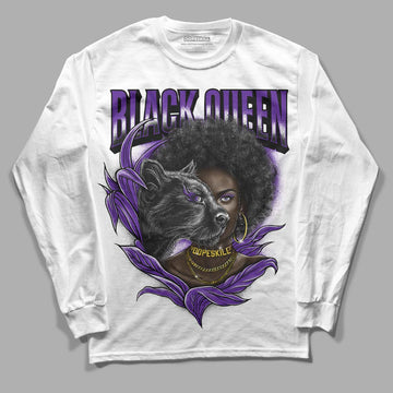 Dark Iris 3s DopeSkill Long Sleeve T-Shirt New Black Queen Graphic - White 