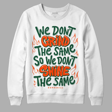 Dunk Low Team Dark Green Orange DopeSkill Sweatshirt Grind Shine Graphic Streetwear  - White 