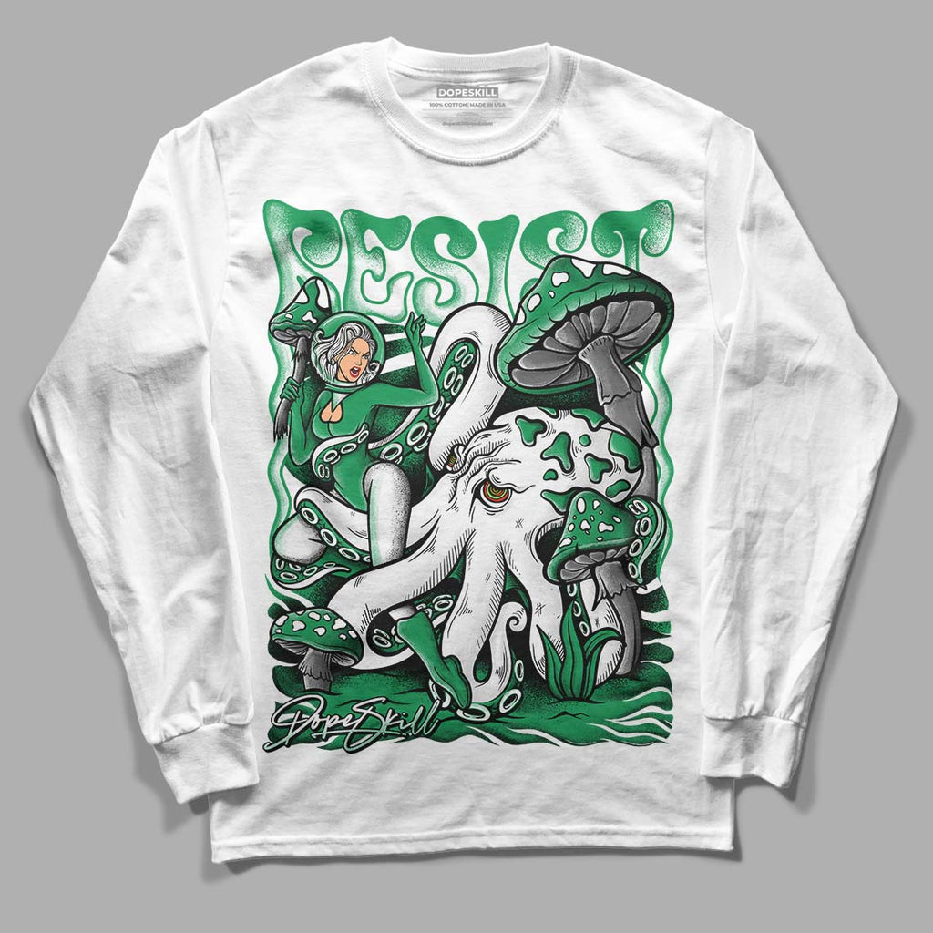 Jordan 6 Rings "Lucky Green" DopeSkill Long Sleeve T-Shirt Resist Graphic Streetwear - White 