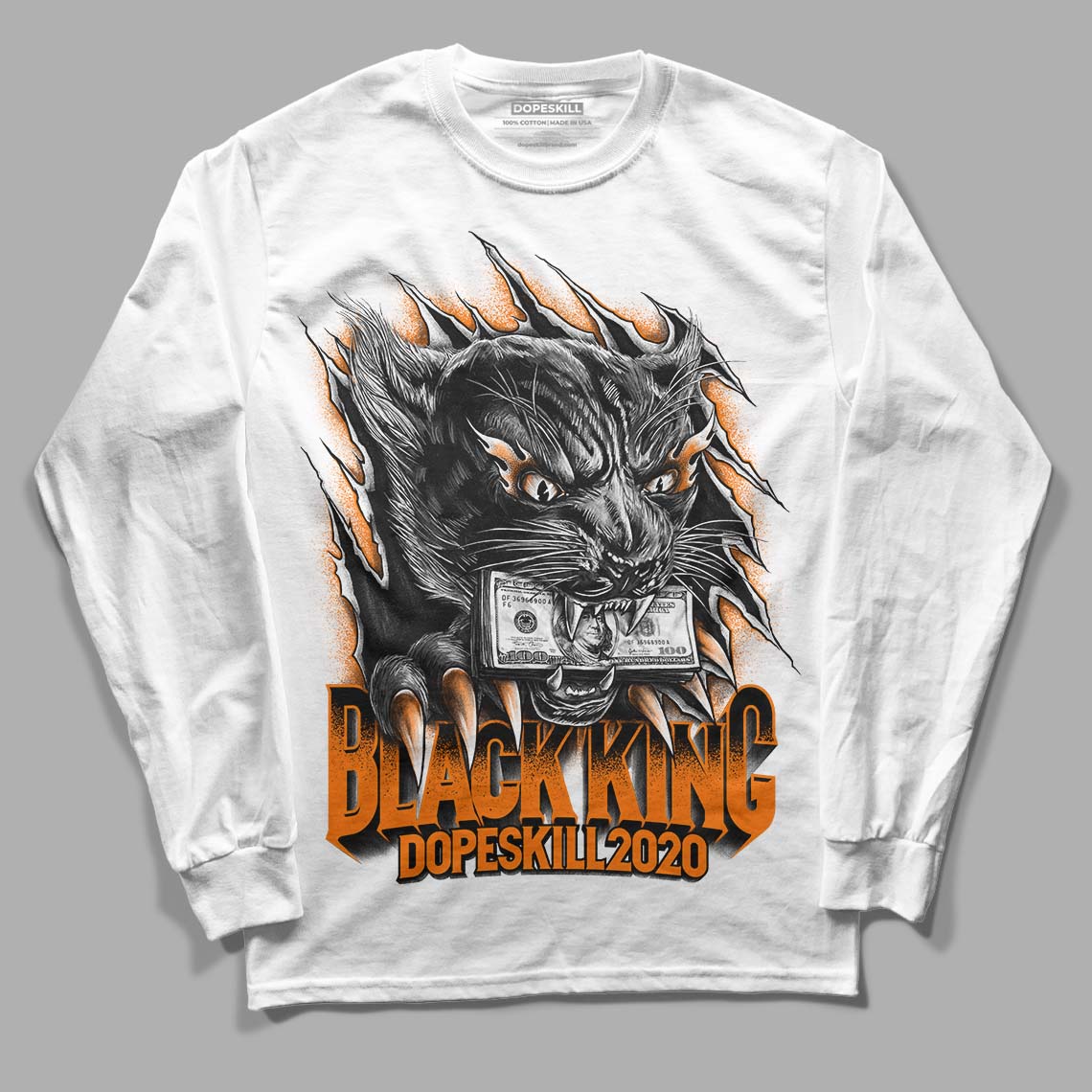 Wmns Dunk Low 'Magma Orange DopeSkill Long Sleeve T-Shirt Black King Graphic Streetwear - White 