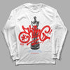 Jordan 11 Retro Cherry DopeSkill Long Sleeve T-Shirt King Chess Graphic Streetwear - White