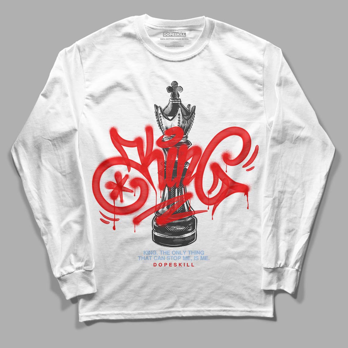 Jordan 11 Retro Cherry DopeSkill Long Sleeve T-Shirt King Chess Graphic Streetwear - White