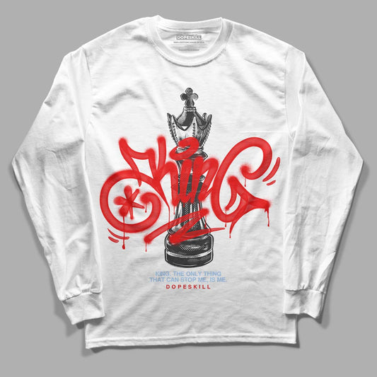Jordan 11 Retro Cherry DopeSkill Long Sleeve T-Shirt King Chess Graphic Streetwear - White