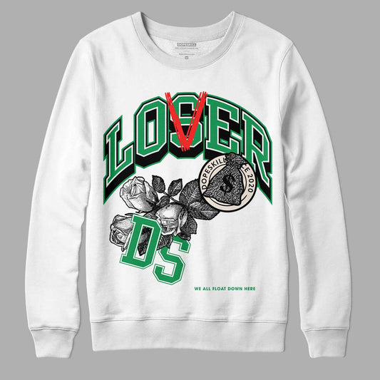 Jordan 3 WMNS “Lucky Green” DopeSkill Sweatshirt Loser Lover Graphic Streetwear - White