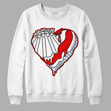 Cherry 11s DopeSkill Sweatshirt Heart Jordan 11 Graphic - White
