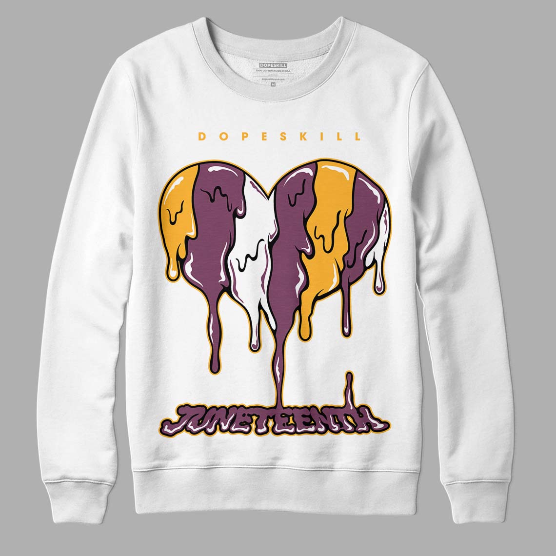 Brotherhood 1s High OG DopeSkill Sweatshirt Juneteenth Heart Graphic - White 