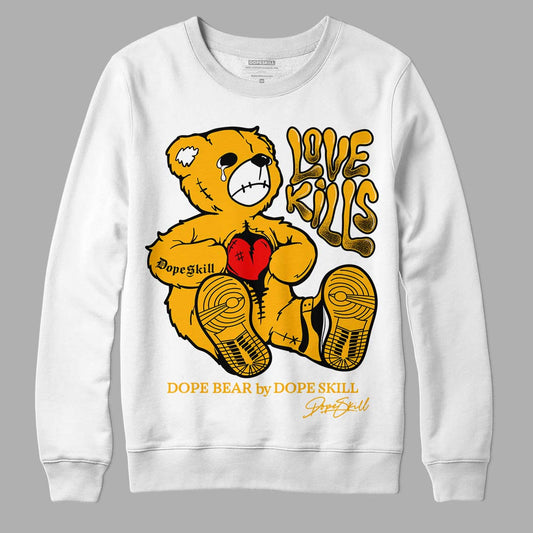 Goldenrod Dunk DopeSkill Sweatshirt Love Kills Graphic - White 