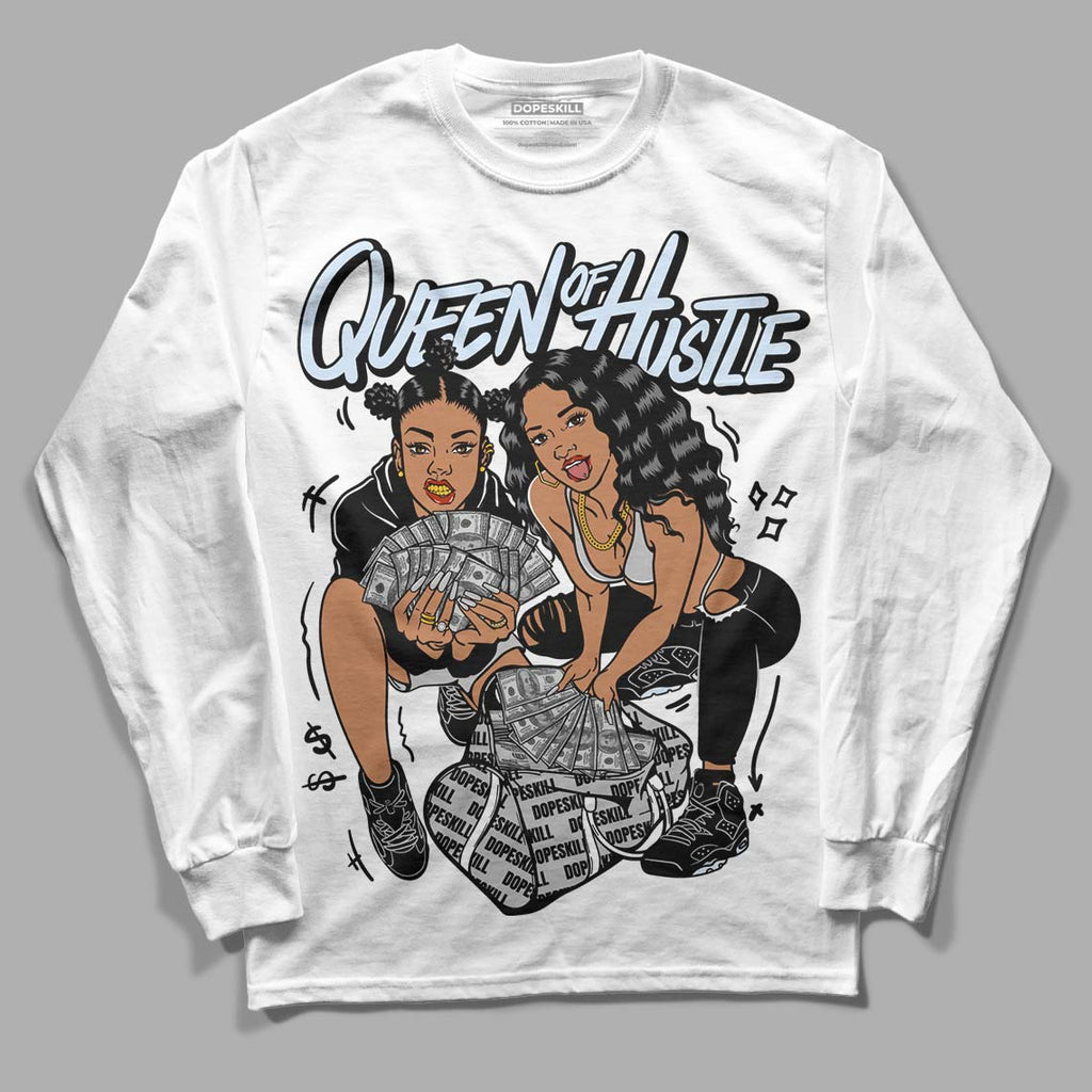 Black Metallic Chrome 6s DopeSkill Long Sleeve T-Shirt Queen Of Hustle Graphic - White