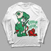 Jordan 2 Retro Lucky Green DopeSkill Long Sleeve T-Shirt Broken Heart Graphic Streetwear - White 