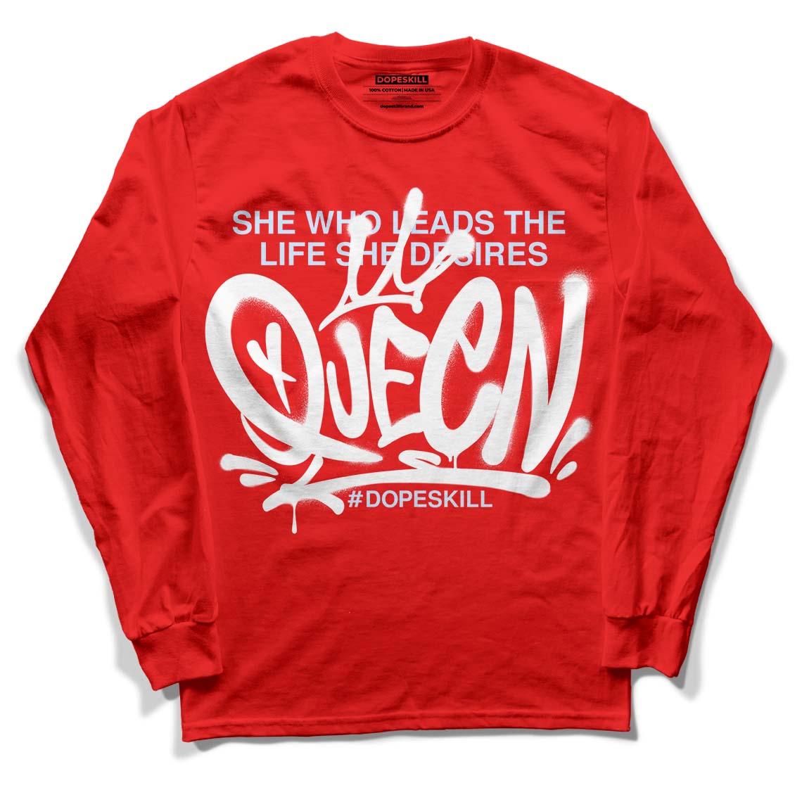 Cherry 11s DopeSkill Varsity Red Long Sleeve T-Shirt Queen Graphic