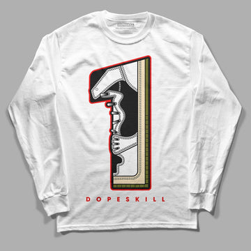 Travis Scott x Jordan 1 Low OG “Olive” DopeSkill Long Sleeve T-Shirt No.1 Graphic Streetwear - White