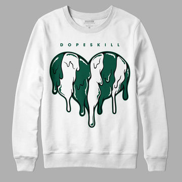 Lottery Pack Malachite Green Dunk Low DopeSkill Sweatshirt Slime Drip Heart Graphic - White