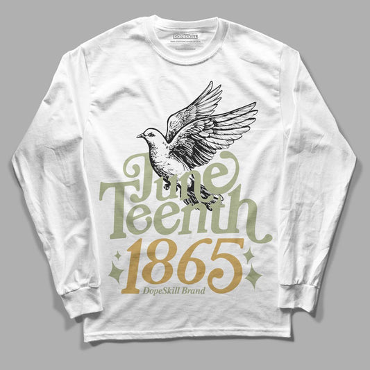 Jordan 5 Jade Horizon DopeSkill Long Sleeve T-Shirt Juneteenth 1865 Graphic Streetwear - White