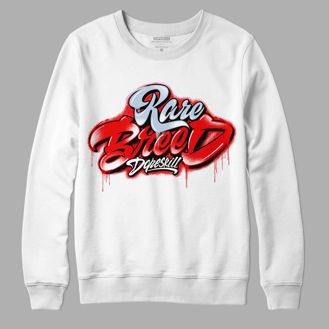 Cherry 11s DopeSkill Sweatshirt Rare Breed Type Graphic - White