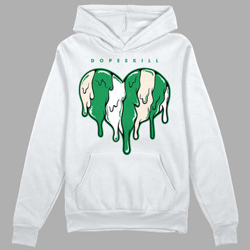 Jordan 2 Retro Lucky Green DopeSkill Hoodie Sweatshirt Slime Drip Heart Graphic Streetwear  - White