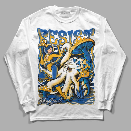 Dunk Blue Jay and University Gold DopeSkill Long Sleeve T-Shirt Resist Graphic Streetwear - White
