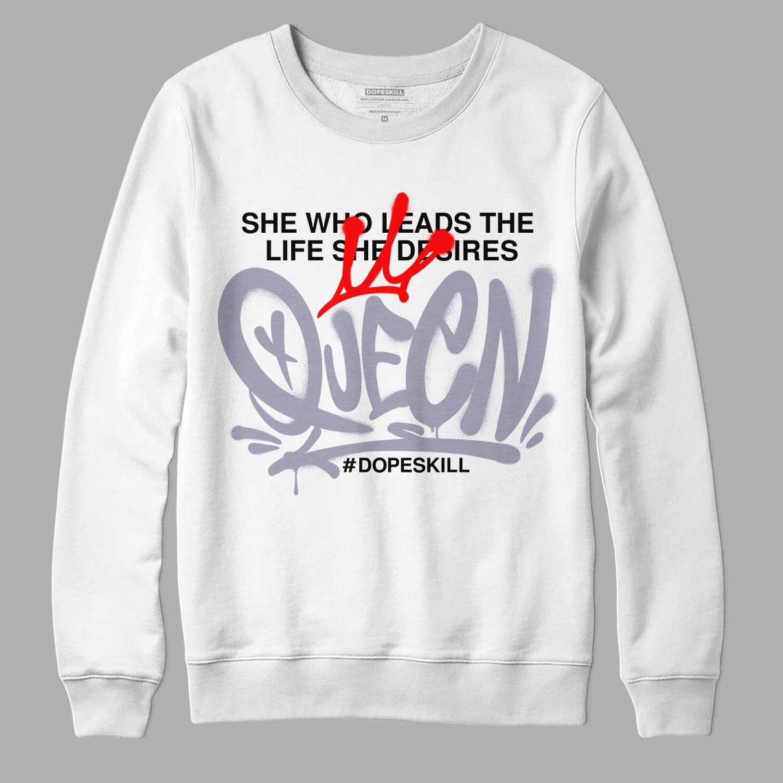 Jordan 13 Retro 'Black Flint' DopeSkill Sweatshirt Queen Graphic Streetwear - White