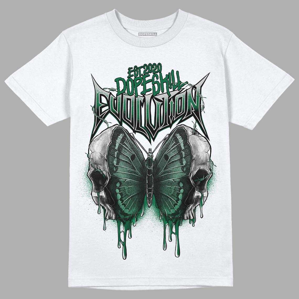 Gorge Green 1s DopeSkill T-Shirt DopeSkill Evolution Graphic - White 