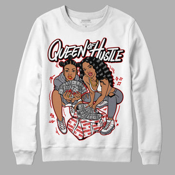 Fire Red 9s DopeSkill Sweatshirt Queen Of Hustle Graphic - White 