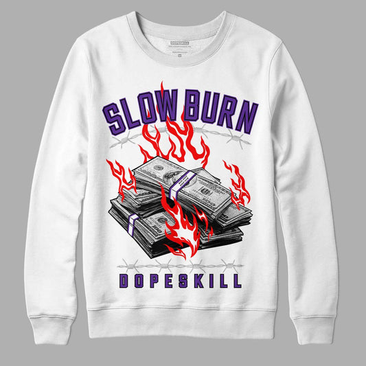 PURPLE Collection DopeSkill Sweatshirt Slow Burn Graphic - White 