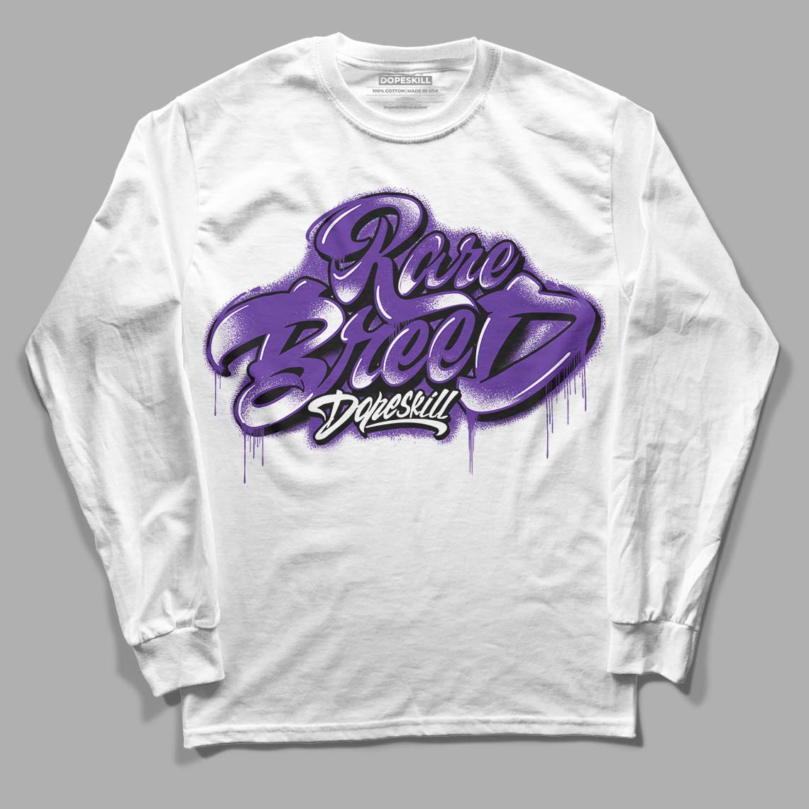 Court Purple 13s DopeSkill Long Sleeve T-Shirt Rare Breed Type Graphic - White