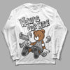 Stealth 12s DopeSkill Long Sleeve T-Shirt Money Is Our Motive Bear Graphic - White 