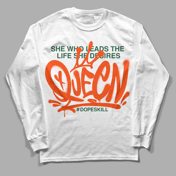 Dunk Low Team Dark Green Orange DopeSkill Long Sleeve T-Shirt Queen Graphic - White 