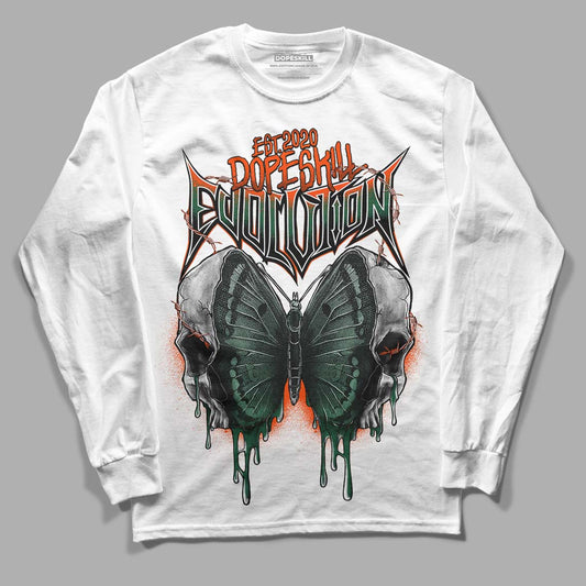 Dunk Low Team Dark Green Orange DopeSkill Long Sleeve T-Shirt DopeSkill Evolution Graphic - White