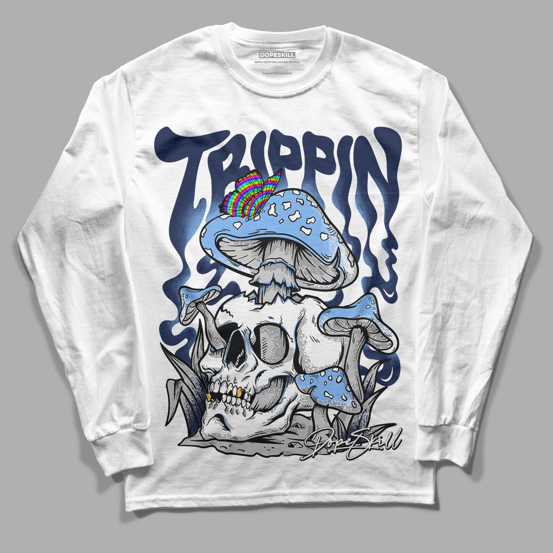 Georgetown 6s DopeSkill Long Sleeve T-Shirt Trippin Graphic - White