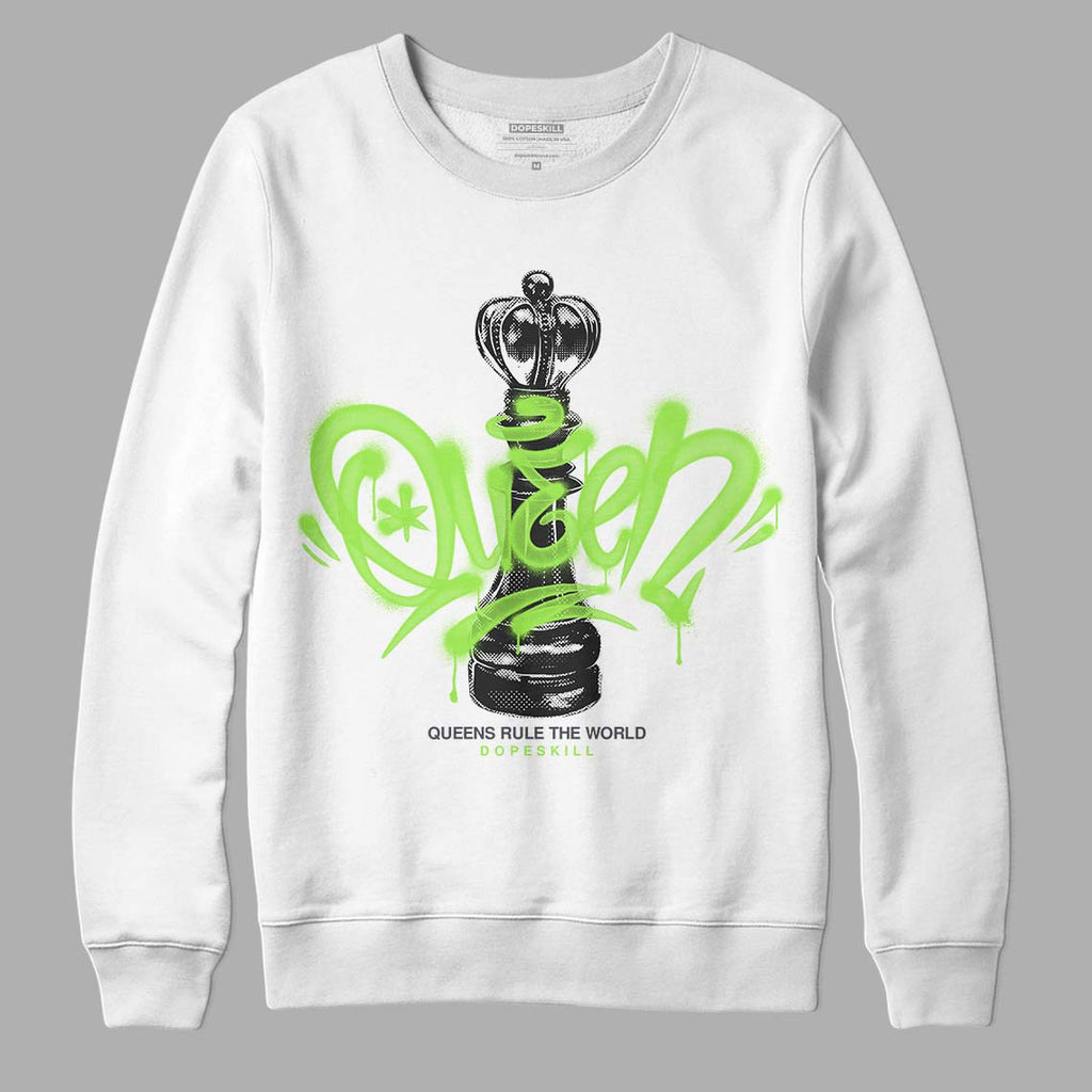 Jordan 5 Green Bean DopeSkill Sweatshirt Queen Chess Graphic Streetwear - White
