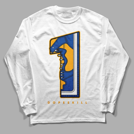 Dunk Blue Jay and University Gold DopeSkill Long Sleeve T-Shirt No.1 Graphic Streetwear - White 