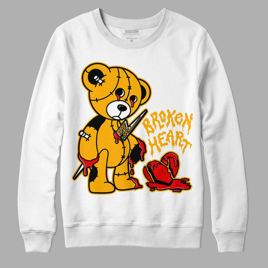 Goldenrod Dunk DopeSkill Sweatshirt Broken Heart Graphic - White 