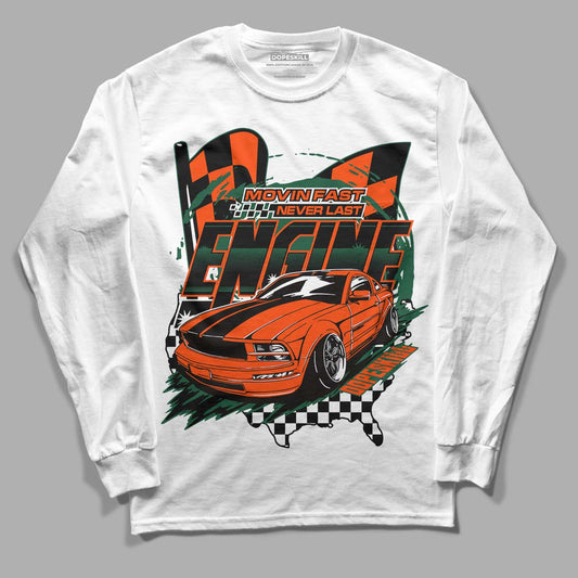 Dunk Low Team Dark Green Orange DopeSkill Long Sleeve T-Shirt ENGINE Tshirt Graphic - White