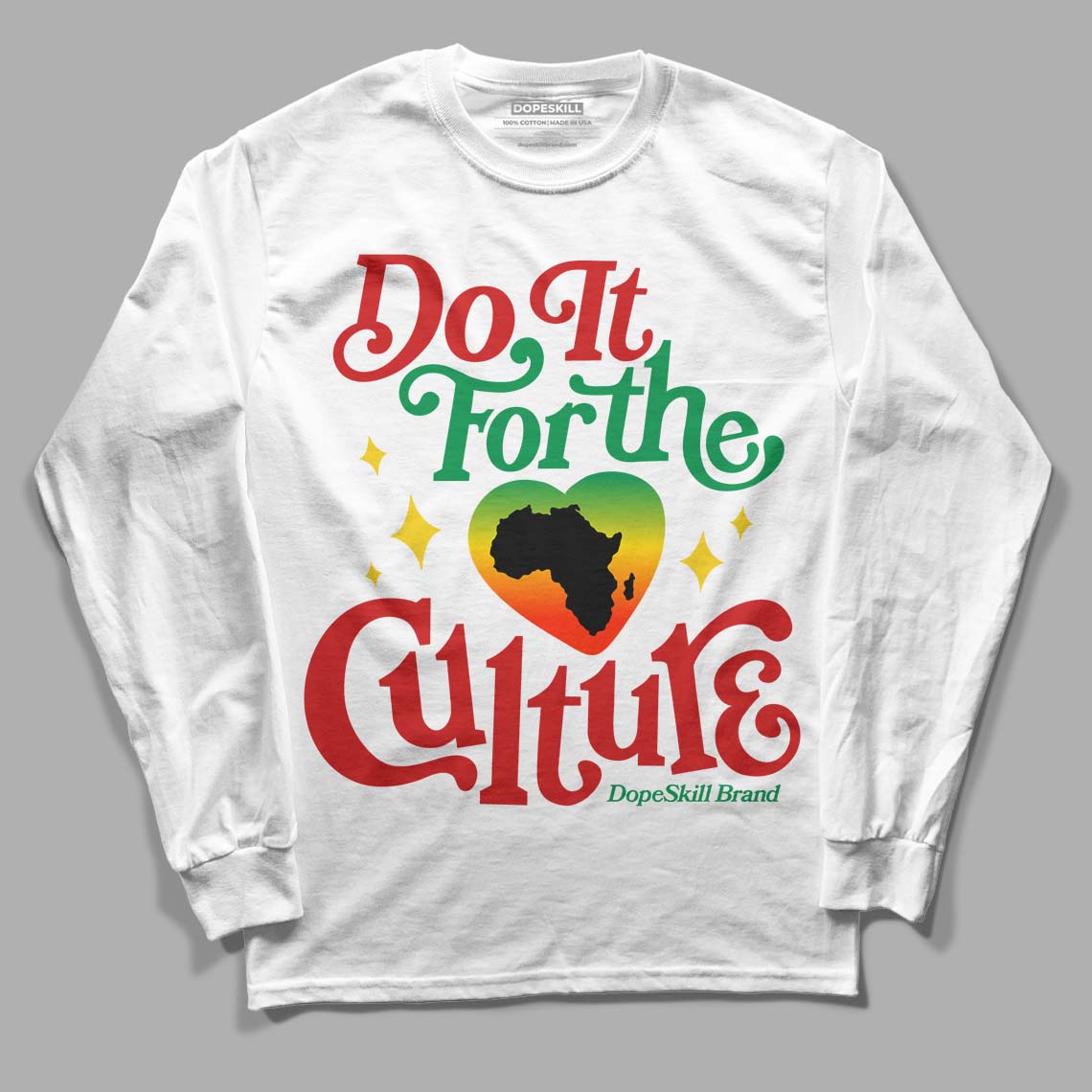 Black History Collection DopeSkill Long Sleeve T-Shirt Do It For The Culture Graphic - White 