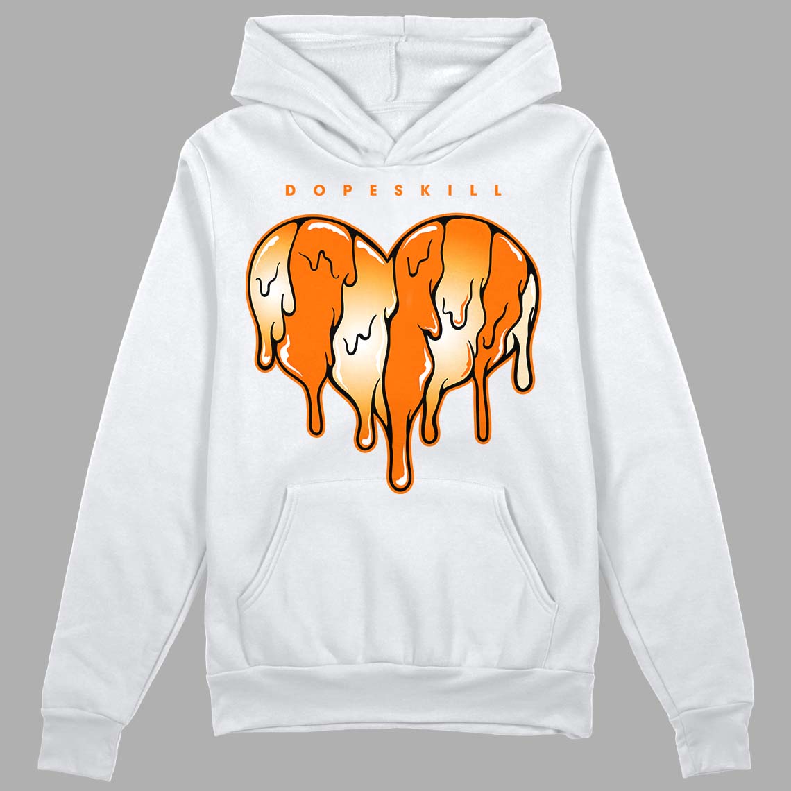 Wmns Dunk Low 'Magma Orange DopeSkill Hoodie Sweatshirt Slime Drip Heart Graphic Streetwear - White