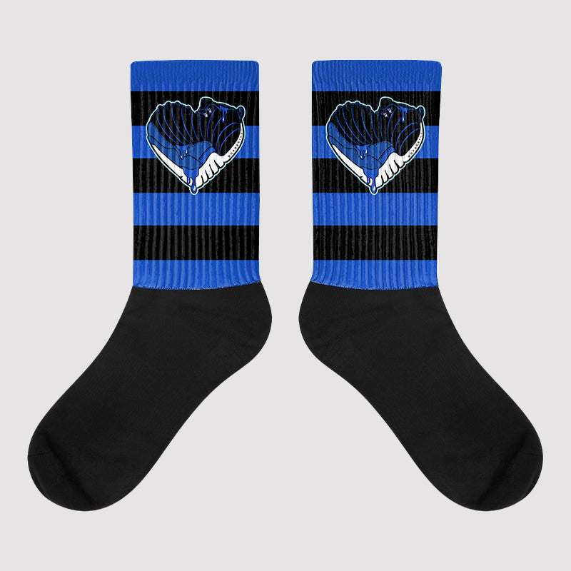 Horizontal Stripes Sublimated Socks Match Hyper Royal 12s