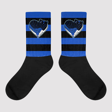 Horizontal Stripes Sublimated Socks Match Hyper Royal 12s