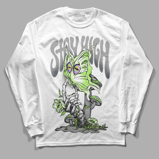 Green Bean 5s DopeSkill Long Sleeve T-Shirt Stay High Graphic - White 