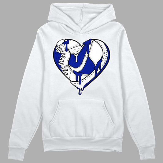 Racer Blue White Dunk Low DopeSkill Hoodie Sweatshirt Heart Jordan Graphic - White 