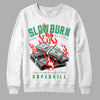 Jordan 3 WMNS “Lucky Green” DopeSkill Sweatshirt Slow Burn Graphic Streetwear - White